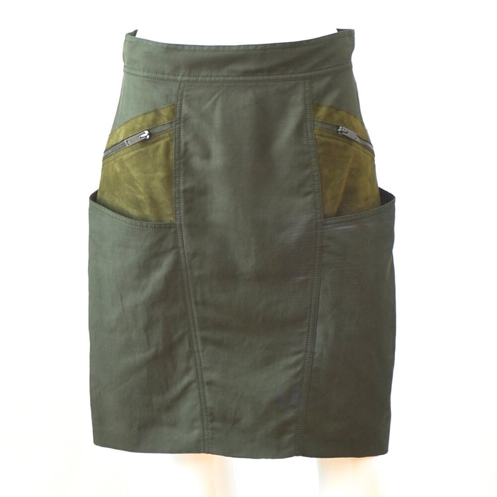 Stella McCartney Skin Free Skin Green Skirt With Zippered Pockets - Hungary